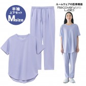 上・半袖＋下・Ｍサイズセット／パープル　大人のおしゃれ手帖監修　上品だからおしゃれ着にも！体型カバーが叶う疲労回復ウェア 　Recoverypro Lab.プレミアム [一般医療機器]